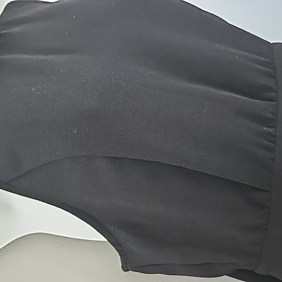 Do+Be Black Tank  Style Short Romper with Ruffled Neck - Picture 5 of 7